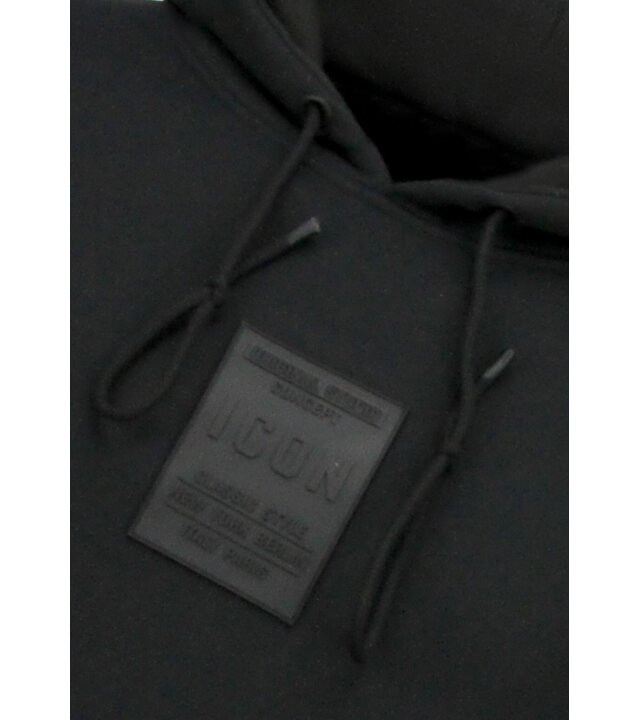 True Rise Oversized Hoodie für Herren mit Kapuze – ICONS Basic – Dick gewebt – 5808 – Schwarz