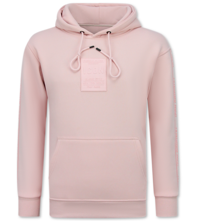 True Rise Oversized Hoodie für Herren mit Kapuze   ICONS Basic   Dick gewebt   5808   Rosa