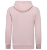 True Rise Oversized Hoodie für Herren mit Kapuze   ICONS Basic   Dick gewebt   5808   Rosa