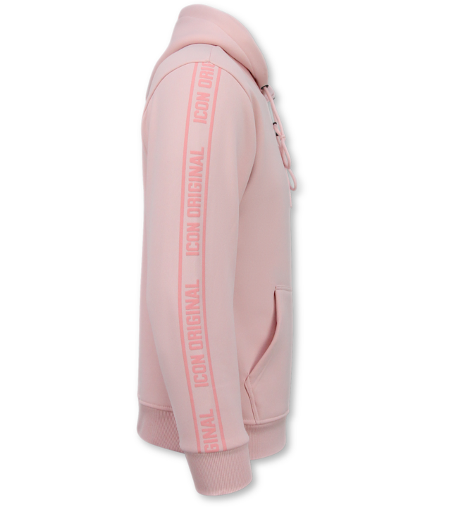 True Rise Oversized Hoodie für Herren mit Kapuze   ICONS Basic   Dick gewebt   5808   Rosa
