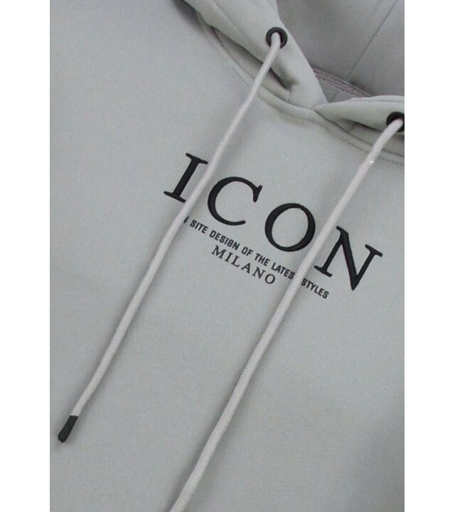 True Rise Oversized Hoodie für Herren mit Kapuze – ICON Puzzle Milano Print – Dick gewebt – 5811 – Grau