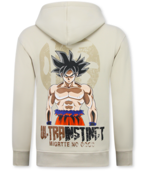 True Rise Oversized Hoodie für Herren mit Kapuze – GOKO Ultra Print – Dick gewebt – 5562 – Beige