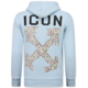 Oversized Hoodie für Herren mit Kapuze – ICON Dollar Print – Dick gewebt – 5567 – Blau