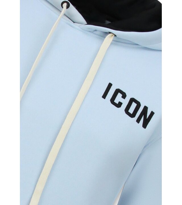 True Rise Oversized Hoodie für Herren mit Kapuze – ICON Dollar Print – Dick gewebt – 5567 – Blau