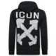 Oversized Hoodie für Herren mit Kapuze – ICON Dollar Print – Dick gewebt – 5567 – Schwarz