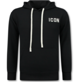 True Rise Oversized Hoodie für Herren mit Kapuze – ICON Dollar Print – Dick gewebt – 5567 – Schwarz