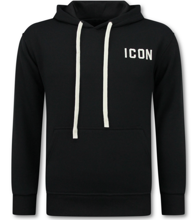 True Rise Oversized Hoodie für Herren mit Kapuze – ICON Dollar Print – Dick gewebt – 5567 – Schwarz