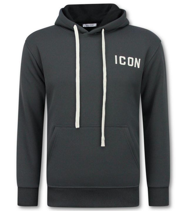 True Rise Oversized Hoodie für Herren mit Kapuze – ICON Dollar Print – Dick gewebt – 5567 – Grau