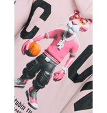 True Rise Oversized Hoodie für Herren mit Kapuze – ICON Panther Print – Dick gewebt – 5795 – Pink