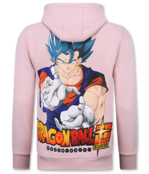 True Rise Oversized Hoodie für Herren mit Kapuze – Dragon Ball Print – Dick gewebt – 5682 – Pink