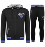 TopStar Chicago Bulls Herren Trainingsanzüge – Herren Jogginganzug – Herren Heimanzug – 5591 – Schwarz/Blau