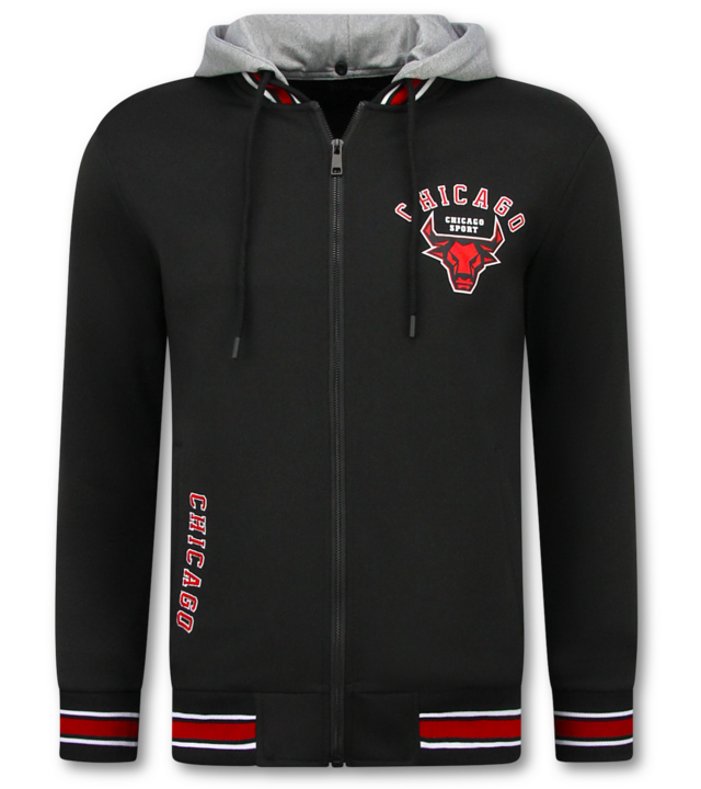 TopStar Chicago Bulls Herren Trainingsanzüge – Herren Jogginganzug – Herren Heimanzug für Erwachsene – 5591 – Schwarz/Rot