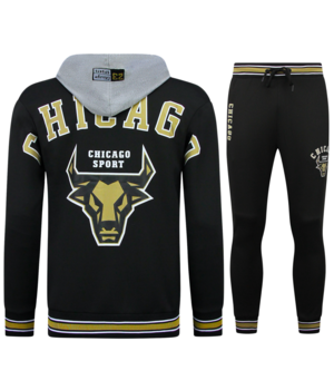 TopStar Chicago Bulls Herren Trainingsanzüge – Herren Jogginganzug – Herren Heimanzug – 5591 – Schwarz/Gelb