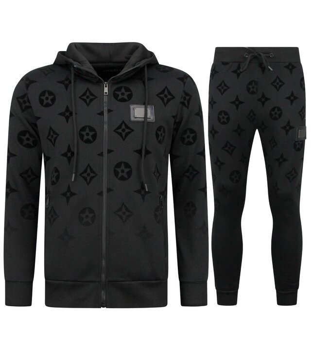 TopStar Dik Jogginganzug für Herren – Teddy Trainingsanzug für Herren – 5308 – Schwarz