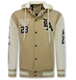 Enos Oversized Baseballjacke mit Kapuze – Herren Bomberjacke – 523 – Braun