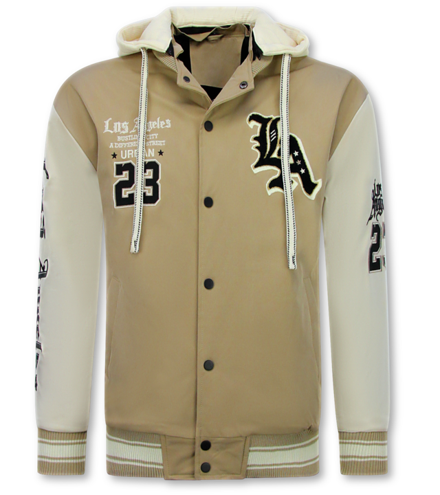 Enos Oversized Baseballjacke mit Kapuze – Herren Bomberjacke – 523 – Braun