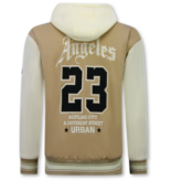 Enos Oversized Baseballjacke mit Kapuze – Herren Bomberjacke – 523 – Braun