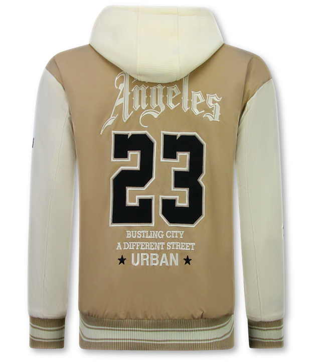 Enos Oversized Baseballjacke mit Kapuze – Herren Bomberjacke – 523 – Braun