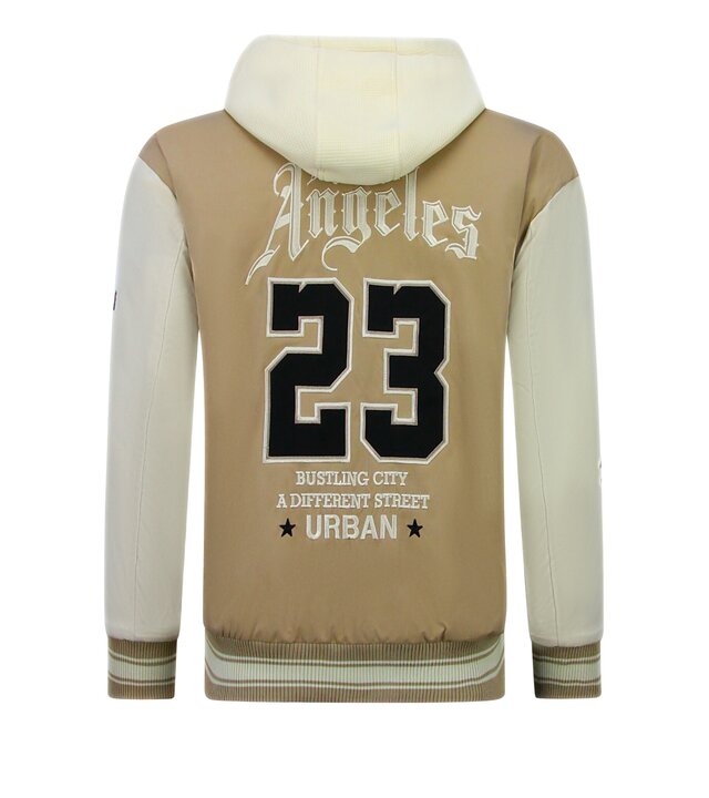 Enos Oversized Baseballjacke mit Kapuze – Herren Bomberjacke – 523 – Braun