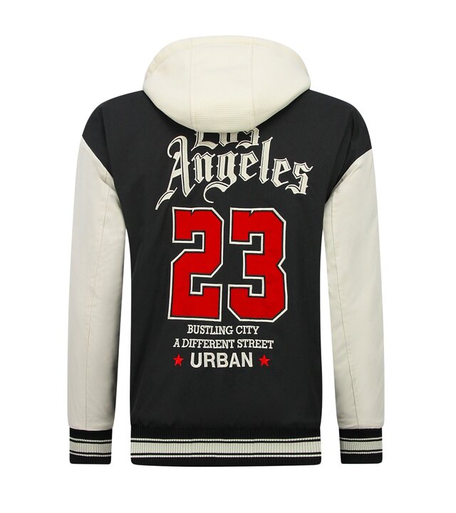 Enos Oversized Baseballjacke mit Kapuze – Herren Bomberjacke – 523 – Schwarz