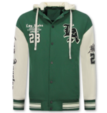 Enos Oversized Baseballjacke mit Kapuze – Herren Bomberjacke – 523 – Grün