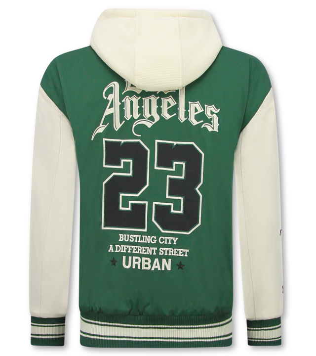 Enos Oversized Baseballjacke mit Kapuze – Herren Bomberjacke – 523 – Grün