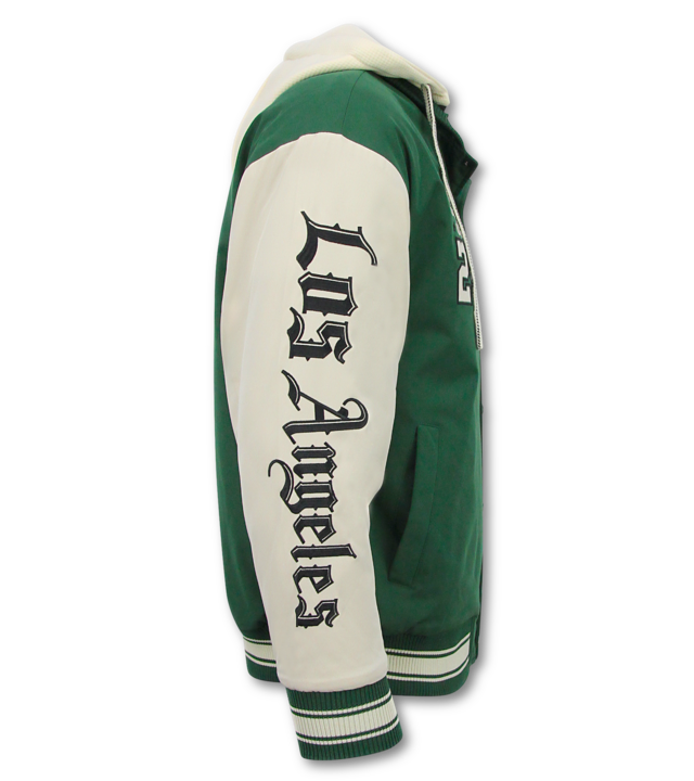 Enos Oversized Baseballjacke mit Kapuze – Herren Bomberjacke – 523 – Grün