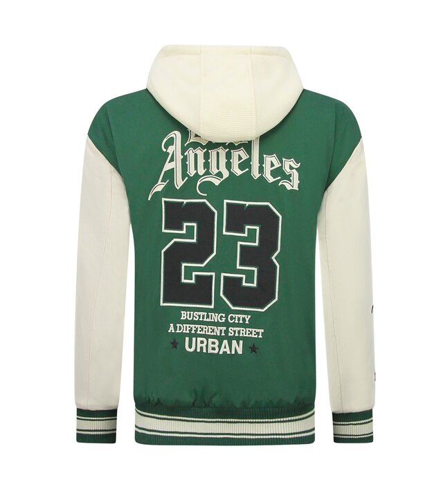 Enos Oversized Baseballjacke mit Kapuze – Herren Bomberjacke – 523 – Grün