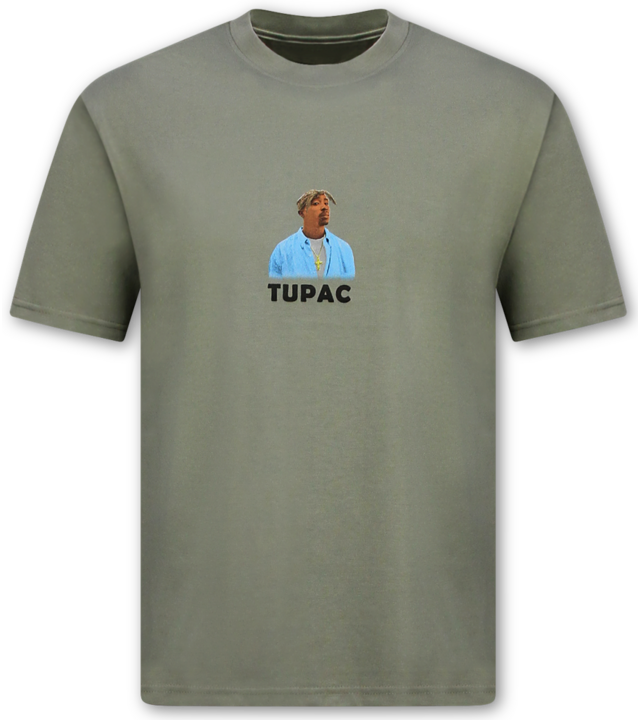 True Rise  Oversized Herren-T-Shirt – Tupac Shakur – Bedrucktes Herren-T-Shirt – 2Pac-T-Shirt – 1791 – Grau