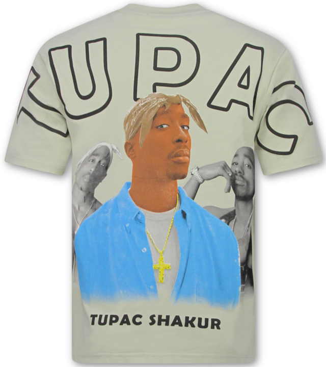 True Rise Tupac Shakur – Oversized Herren-T-Shirt – Herren-T-Shirt mit Aufdruck – 2Pac-T-Shirt mit Aufdruck – 1791 – Beige