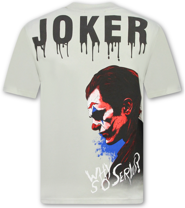 True Rise Joker-T-Shirt mit Aufdruck – Herren-T-Shirt mit Aufdruck – Oversize-Herren-T-Shirt – Lustiges Shirt – 1796 – Grau