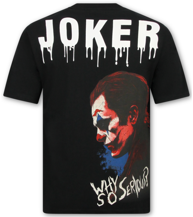 True Rise Herren-T-Shirt mit Aufdruck – Joker-T-Shirt mit Aufdruck – Oversize-Herren-T-Shirt – Lustiges Shirt – 1796 – Schwarz