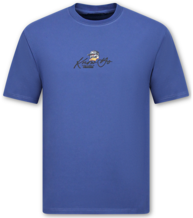 True Rise Lustiges Enten-T-Shirt – Oversize-Herren-T-Shirt – Lustige Herren-T-Shirts – Herren-T-Shirt mit Aufdruck – 1970 – Blau