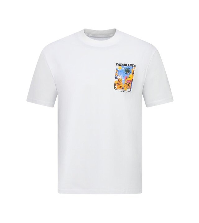 True Rise  Übergroßes Herren-T-Shirt Casablanca – Herren-T-Shirt mit Puzzle-Print – 1997 – Weiß