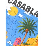 True Rise  Übergroßes Herren-T-Shirt Casablanca – Herren-T-Shirt mit Puzzle-Print – 1997 – Weiß