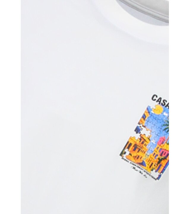 True Rise  Übergroßes Herren-T-Shirt Casablanca – Herren-T-Shirt mit Puzzle-Print – 1997 – Weiß