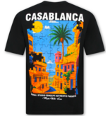True Rise Casablanca Oversized Herren-T-Shirt – Herren-T-Shirt mit Puzzle-Print – 1987 – Schwarz