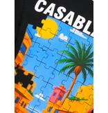 True Rise Casablanca Oversized Herren-T-Shirt – Herren-T-Shirt mit Puzzle-Print – 1987 – Schwarz