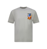 True Rise Casablanca Herren-Oversize-T-Shirt – Herren-T-Shirt mit Puzzle-Print – 1987 – Grau
