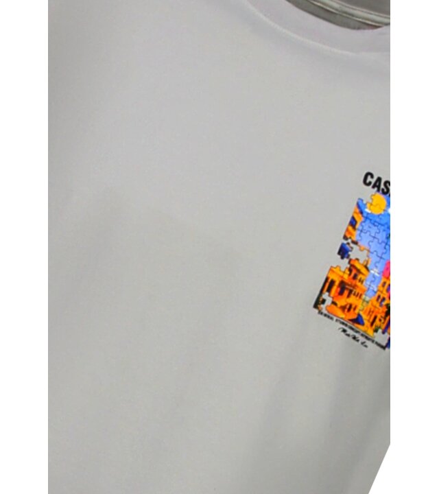 True Rise Casablanca Herren-Oversize-T-Shirt – Herren-T-Shirt mit Puzzle-Print – 1987 – Grau
