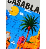 True Rise Casablanca Herren-Oversize-T-Shirt – Herren-T-Shirt mit Puzzle-Print – 1987 – Grau
