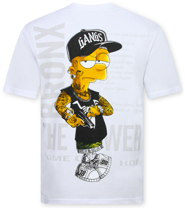 True Rise Herren-T-Shirt – Herren-T-Shirt mit Aufdruck – Lustiges Herren-T-Shirt – Simpsons-Motiv (1982) – Weiß