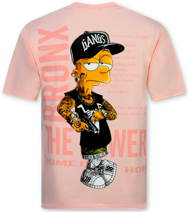 True Rise  Lustiges Herren-T-Shirt – Herren-T-Shirt mit Aufdruck – Herren-T-Shirt – Lustige Shirts Simpsons – 1982 – Pink