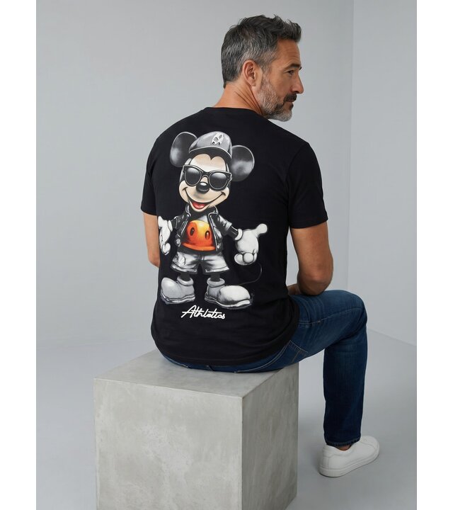 True Rise  Herren-T-Shirt mit lustigem Aufdruck - Herren-T-Shirt - Herren-T-Shirt mit Aufdruck - Lustiges Shirt mit Mausmotiv - 1975 - Schwarz
