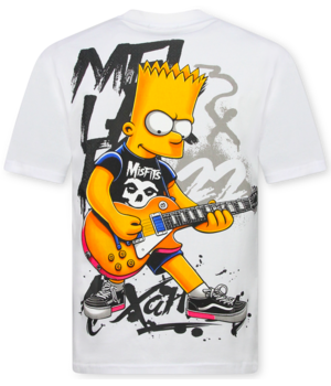 True Rise Oversized Herren-T-Shirt – Bedrucktes Herren-T-Shirt – Lustige Herren-T-Shirts – Lustiges Simpsons-Shirt – 1991 – Weiß
