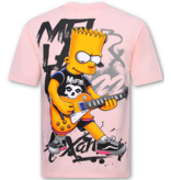 True Rise Lustige Herren-T-Shirts – Herrenhemd – Herren-T-Shirt mit Aufdruck – Lustiges Simpsons-Shirt (1991) – Pink