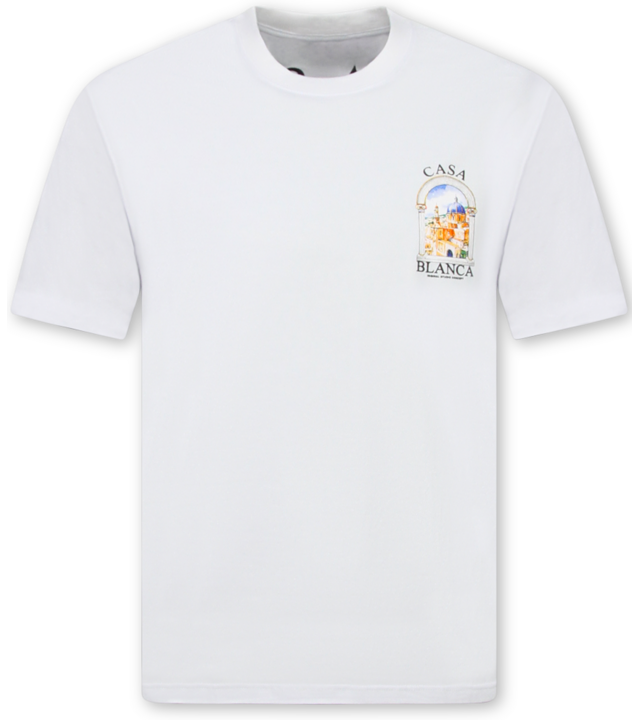 True Rise Casablanca Oversized Herren-T-Shirt – Herren-T-Shirt mit Aufdruck – 1988 – Weiß
