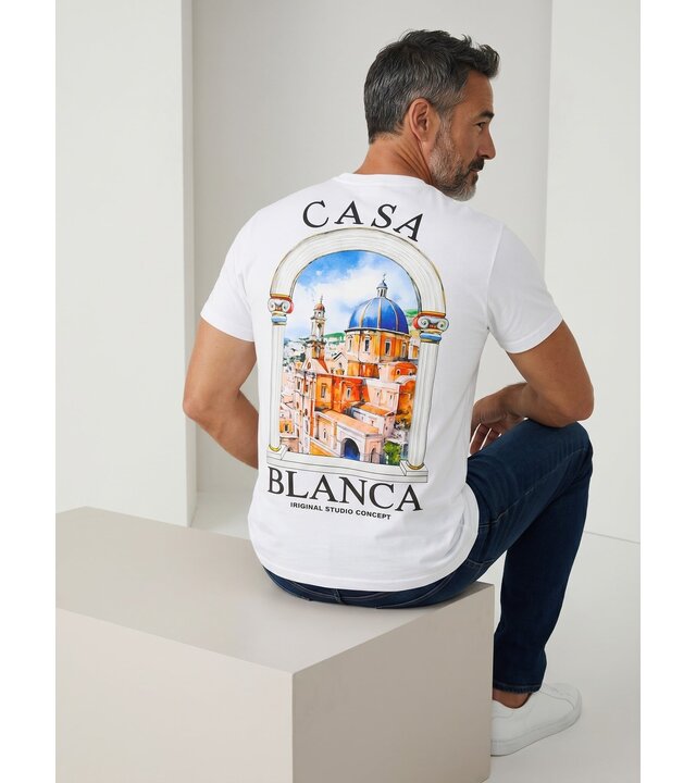 True Rise Casablanca Oversized Herren-T-Shirt – Herren-T-Shirt mit Aufdruck – 1988 – Weiß