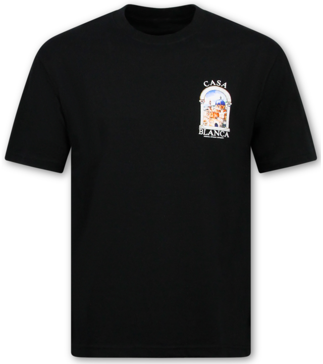 True Rise Herren-T-Shirt – Casablanca Oversized Herren-T-Shirt – Herren-T-Shirt mit Aufdruck – 1988 – Schwarz