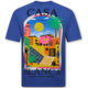 Casablanca Herrenhemden – Herren-T-Shirt mit Aufdruck – Herren-T-Shirt mit Aufdruck – 1989 – Blau